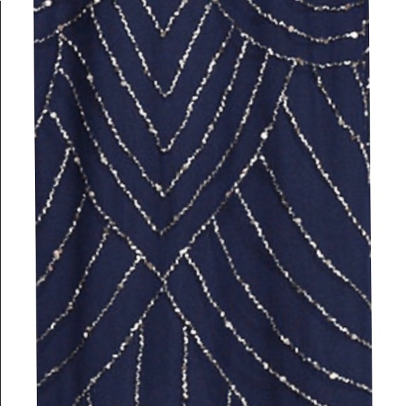 Adrienne Papell Art Deco Navy Dress - Picture 11 of 11